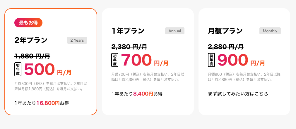 BGMateの料金表